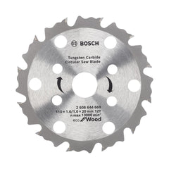 Disco Serra Circular Bosch Eco Coolteq Ø110X20mm 12 Dentes