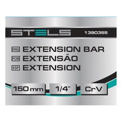 Extensão Stels 1390355 150mm 1/4'' Crv Aço Cromo Vanádio