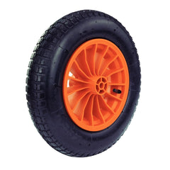 Pneu Com Câmara Tramontina 3.25/8'' Com Roda Plástica 8'' Para Carrinho De Mão Durável