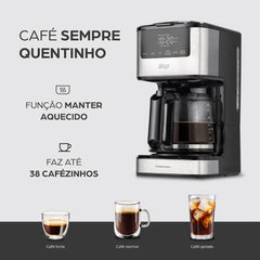 Cafeteira Elétrica Digital Aroma Programável WAP WCD1500 com Timer Programável de 24 horas 220V