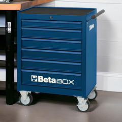 Carrinho de Ferramentas 400KG Azul 6 Gavetas com Guias Telescópicas C04-BOX-B Beta
