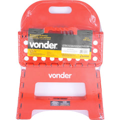 Banqueta Plástica Dobrável Vermelha Altura 220mm Vonder