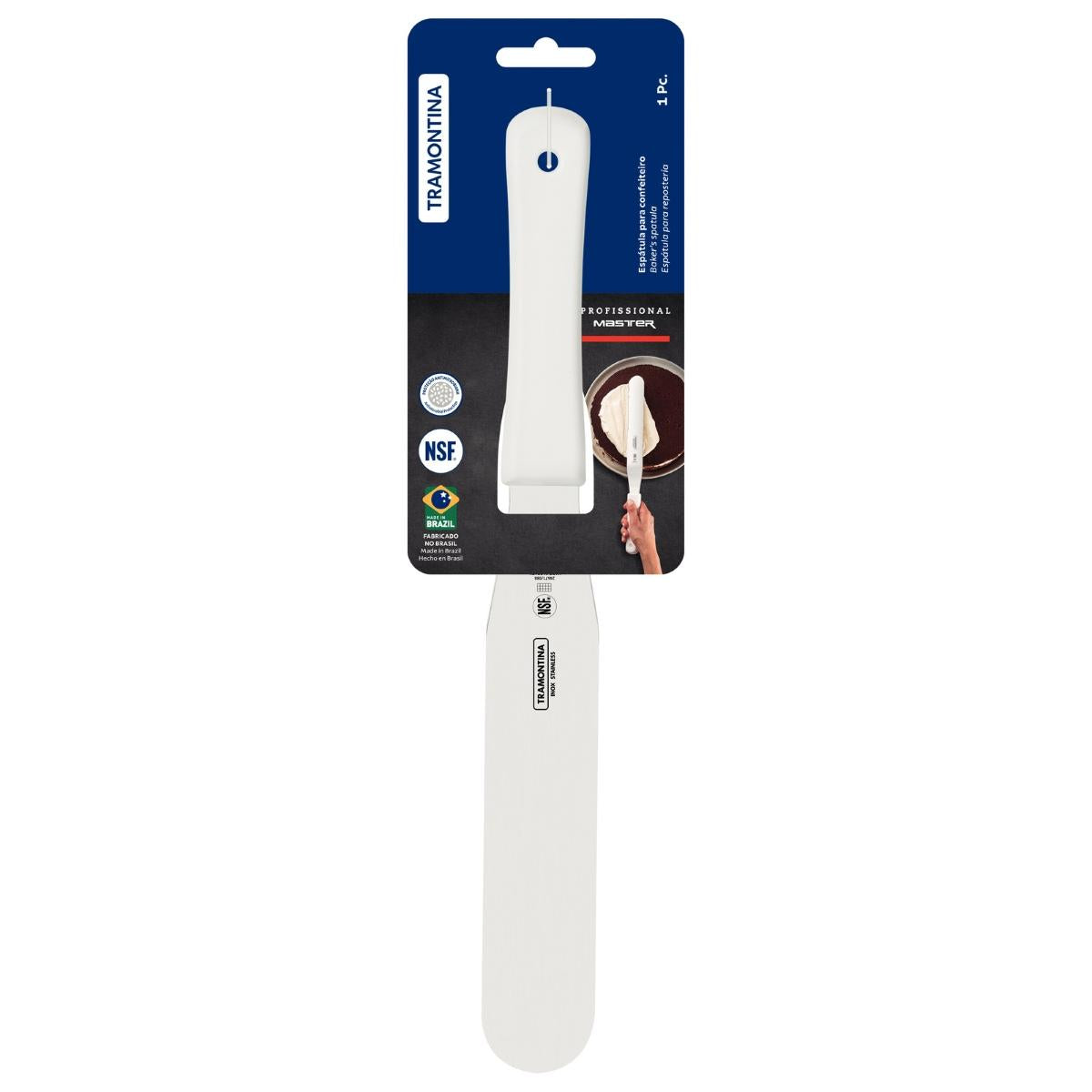 Espátula Para Confeiteiro Tramontina Profissional Master 8 Polegadas Aço Inox Cabo Antimicrobiano
