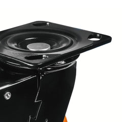 Rodízio Articulado 150x50mm Aço Carbono Preto Laranja Trava 1 Ano Garantia Tramontina PRO
