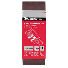 Cinta de Lixa MTX P150 150x610x100mm Kit 3 Peças Óxido de Alumínio