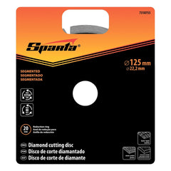 Disco de Corte Segmentado Diamantado 125 x 22,2mm com Anel Redutor 20mm Sparta 7310755 para Corte Seco