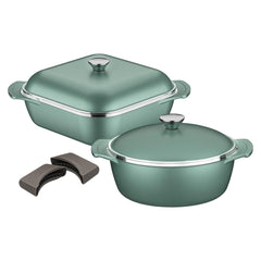 Kit De Panelas Tramontina Lyon 4 Peças Alumínio 8mm Starflon High Performance Verde Esmeralda Indução