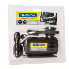 Compressor de Ar Portátil Tramontina para Carros 300 Psi 50W 12V com Adaptadores