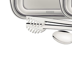 Kit Para Assar E Servir Tramontina Cosmos 4 Peças Aço Inox Fosco Com Tampa De Vidro