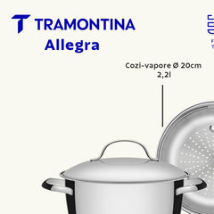 Jogo De Panelas Tramontina Allegra Aço Inox Fundo Triplo 5 Peças Indução 260°C