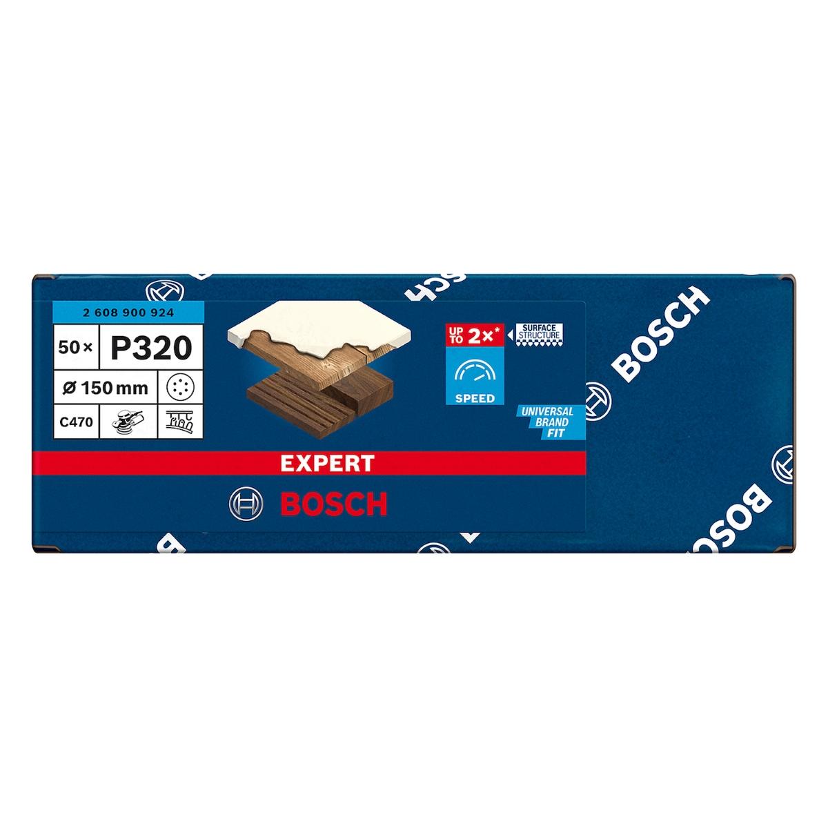 Disco De Lixa Bosch Expert C470 150mm G320 50 Peças
