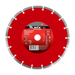 Disco de Corte Segmentado Diamantado 110 x 20mm Corte Seco MTX Alta Performance
