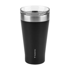 Copo Térmico Tramontina Exata 550 ml Aço Inox Preto Com Tampa Parede Dupla