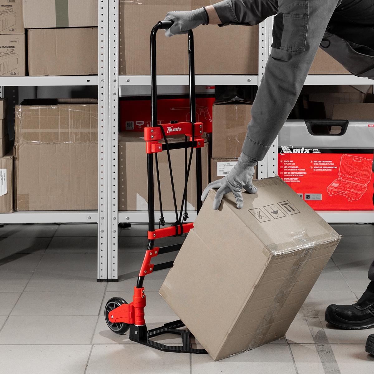 Carrinho de Carga Dobrável Multiuso 80kg Plataforma 388x270mm 2 Rodas Dobrável MTX - Guimepa