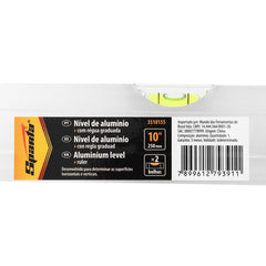 Nível De Alumínio 250mm 2 Bolhas Escala Graduada Sparta 3510155
