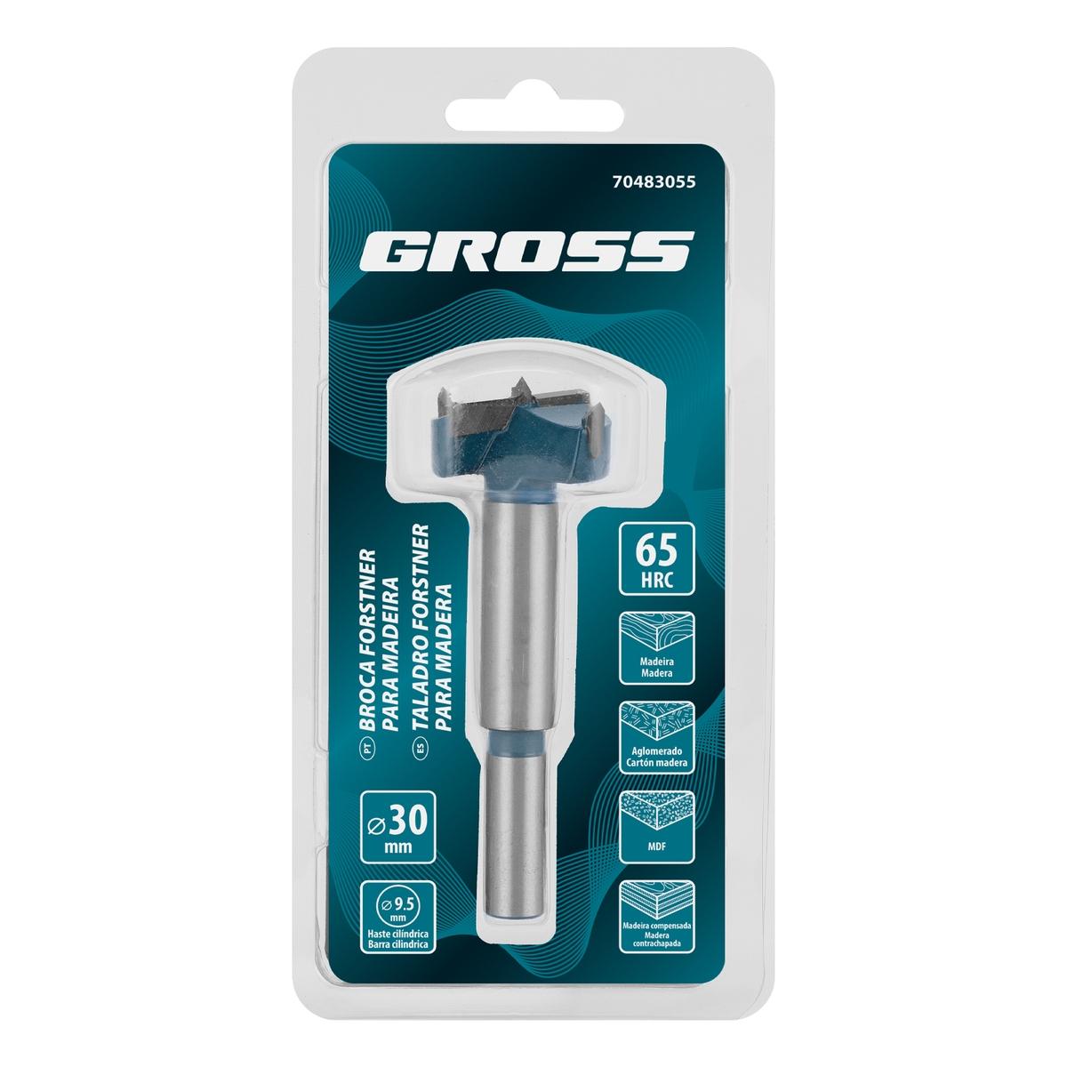 Broca Fresa Forstner Para Madeira 30mm Haste Cilíndrica Aço Rápido HSS 1pc