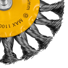 Escova Circular Inox 100mm 1/4 (6mm) Fios 0,5mm Aço Inoxidável Alta Durabilidade