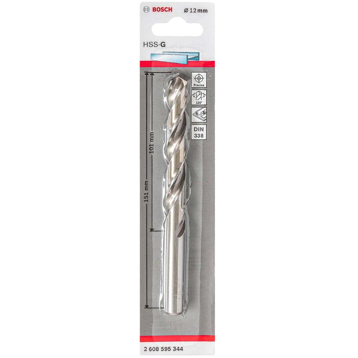 Broca Para Metal Bosch Aço Rápido Hss-G 12mm