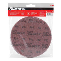 Disco de Lixa Telado com Velcro para Parede e Teto Grão 80 150mm 5 Unidades MTX 7388055