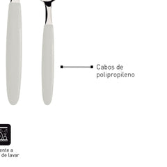 Faqueiro 24 Peças Aço Inox Cabo Polipropileno Branco Tramontina Ipanema
