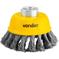 Escova Copo 3'' Rosca M14 12500Rpm Aço Inox Torcido Vonder