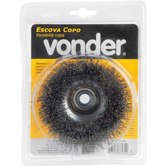 Escova Copo 4'' Rosca M14 8500Rpm Aço Inox Ondulado Vonder 6325140044