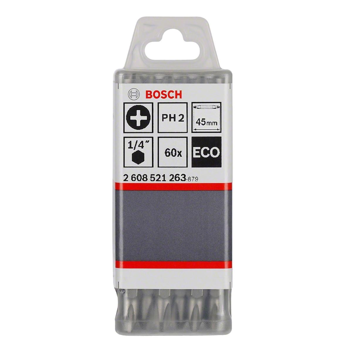 Ponta Dupla P/Parafusar Bosch Eco Extra Hard Ph2 45mm 60U