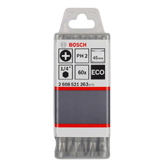 Ponta Dupla P/Parafusar Bosch Eco Extra Hard Ph2 45mm 60U