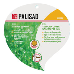 Tesoura de Poda Corte Reto Alavanca 750mm Palisad 605228 Poda Galhos Até 35mm Aço Têmpera