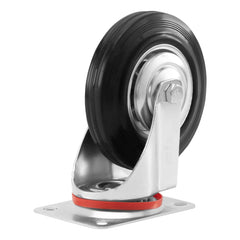 Rodízio Borracha Preto Giratório 1.5/16Pol 160mm 135kg MTX 6871755 Suporte Plataforma