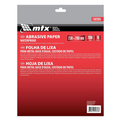 Folha de Lixa para Metal MTX 7562955 Grão 2000 230x280mm 10 Peças Base D´Água