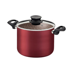 Caldeirão Tramontina Paris Antiaderente Starflon Max 22 cm 5,7 Litros Vermelho Com Tampa De Vidro
