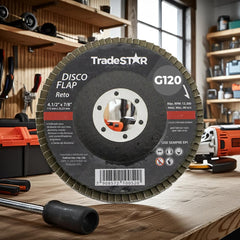 Disco Flap 115 mm G120 Fibra Reto Aço Tradestar