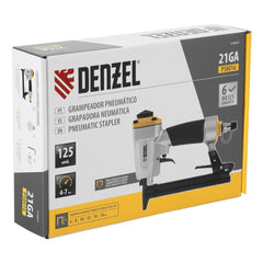Grampeadora Pneumática 21GA 6-16mm 125 Grampos Alumínio Robusta Denzel PS8016