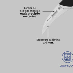 Faca Para Tornear Tramontina Solutta 3 Polegadas Lâmina Aço Inox Cabo Policarbonato Fibra Vidro
