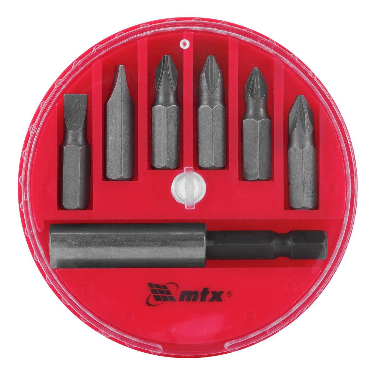 Jogo de Bits Magnético 7 Peças Aço 45X 1/4'' 25mm SL/PH/PZ MTX 113929
