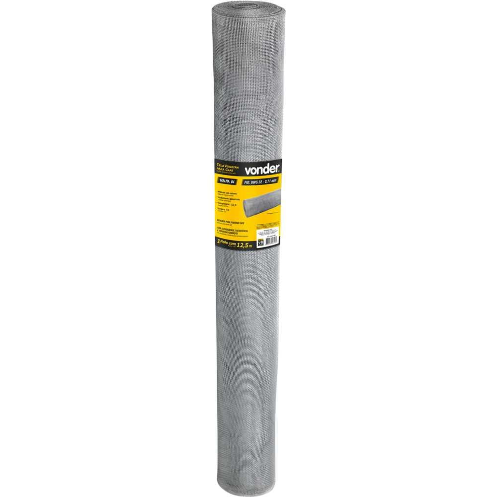 Tela Peneira Para Café 1,0x12,5M Malha 04 Fio 22 Vonder