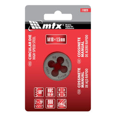 Cossinete Manual Aço Rápido M10 x 1,5mm 6G Precisão MTX 770929 Ferramenta Restauração Rosca