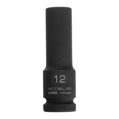 Soquete Impacto Longo 1/2'' 12mm Sextavado CrMo Stels 1393855 78mm 44-48HRC