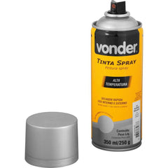 Tinta Spray Acrílica Alta Temperatura Alumínio 350ML/250G Vonder