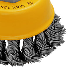 Escova Tipo Copo Rosca M14 Inox 0,5mm Fios Torcidos Limpeza Acabamento