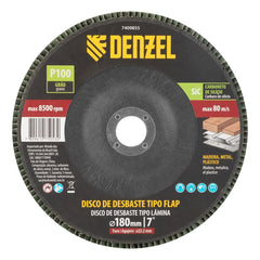 Disco De Desbaste Tipo Flap Carboneto De Silício Grão 100 180 X 22,2 Mm Acabamento Impecável