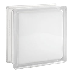 Tijolo de Vidro 19 x 19 x 8 CM Branco Jateado 10 Unidades  Tradestar