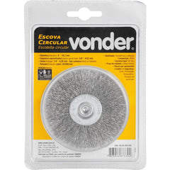 Escova Circular 3X3/8'' 20000Rpm Aço Inox Ondulada Vonder 1/4'' Haste