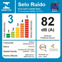 Kit Beleza Cherry Philco Secador 2200W Prancha Cabelo 127V