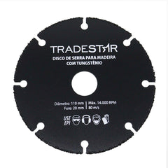 Disco Tungstenio 110 mm para Madeira Furo 20 mm Tradestar