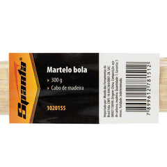 Martelo Bola Cabo Madeira 300g Sparta 1020155 Ferramenta Resistente