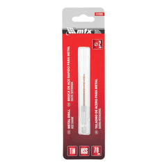 Broca Aço Rápido 2 Mm Nitreto De Titânio Haste Sextavada 6 Mm Mtx Profissional