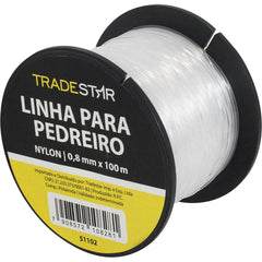 Linha Pedreiro Nylon 0,8 mm 100 Metros Transparente Tradestar