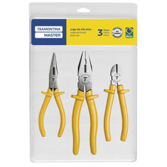 Kit Ferramentas Tramontina Master Alicate Bico 6'' Universal 8'' Corte Diagonal 6'' Aço Especial